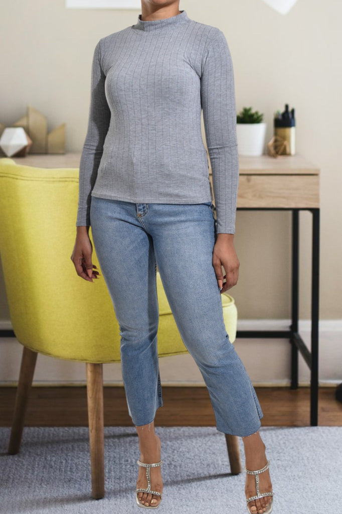 Ladies Grey Turtle Neck Top - StylePhase SA