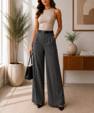 Ladies Grey Wide Leg Pocket Pants - StylePhase SA