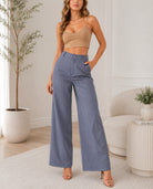 Ladies Grey Wide Leg pocket pants - StylePhase SA