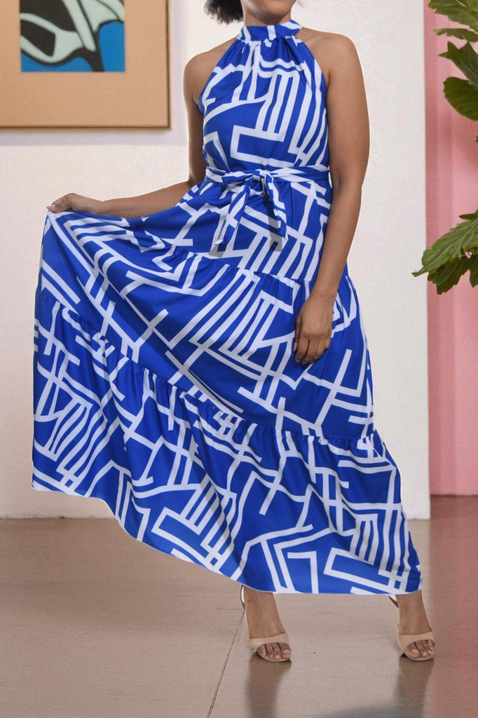 Ladies Halter Neck Royal Tier Dress - StylePhase SA