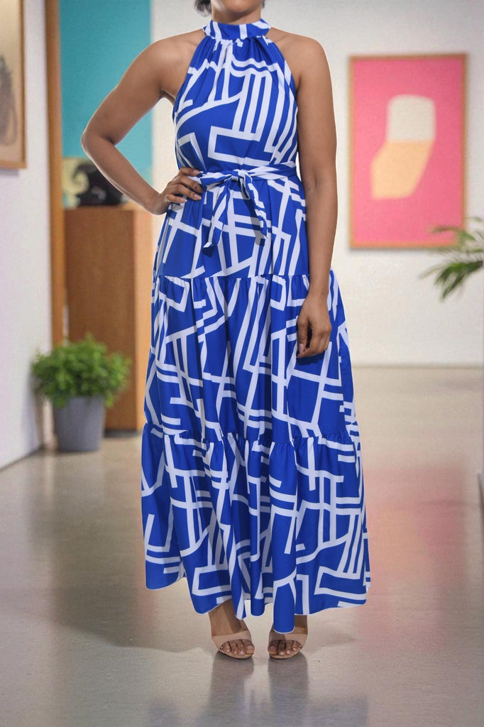 Ladies Halter Neck Royal Tier Dress - StylePhase SA