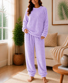 Ladies Heart plush PJ Set - Lilac - StylePhase SA