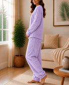 Ladies Heart plush PJ Set - Lilac - StylePhase SA