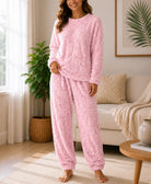 Ladies Heart plush PJ Set - Pink - StylePhase SA