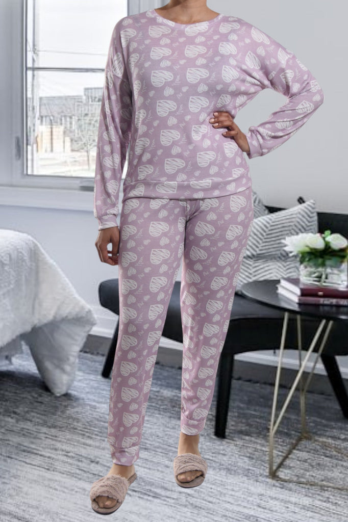 Ladies Heart Print Pj Set - StylePhase SA