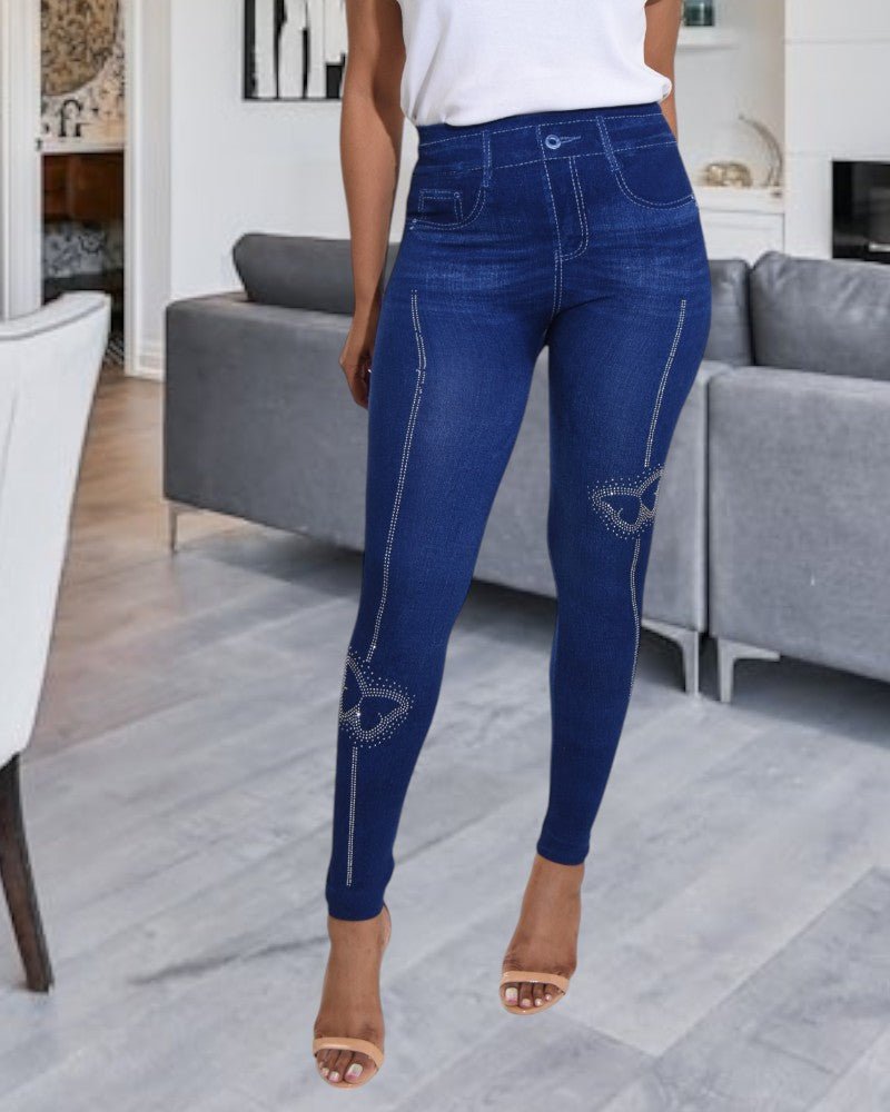 Ladies High Waist Navy Cut Out Leggings - StylePhase SA