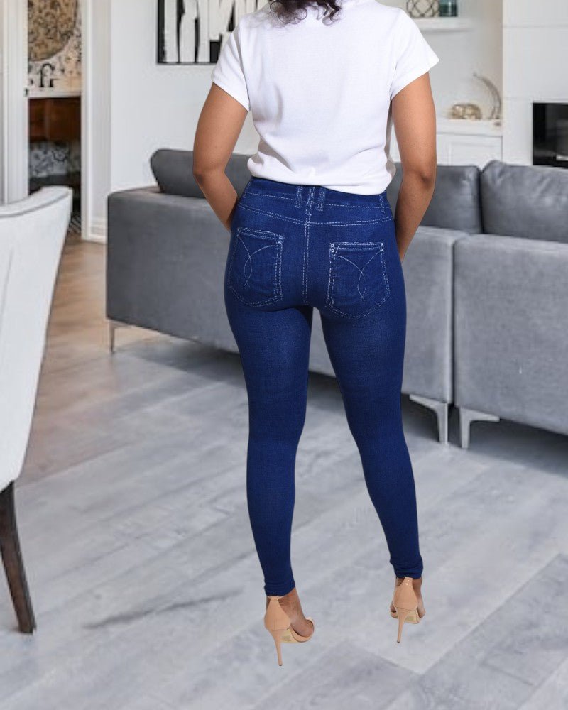 Ladies High Waist Navy Cut Out Leggings - StylePhase SA