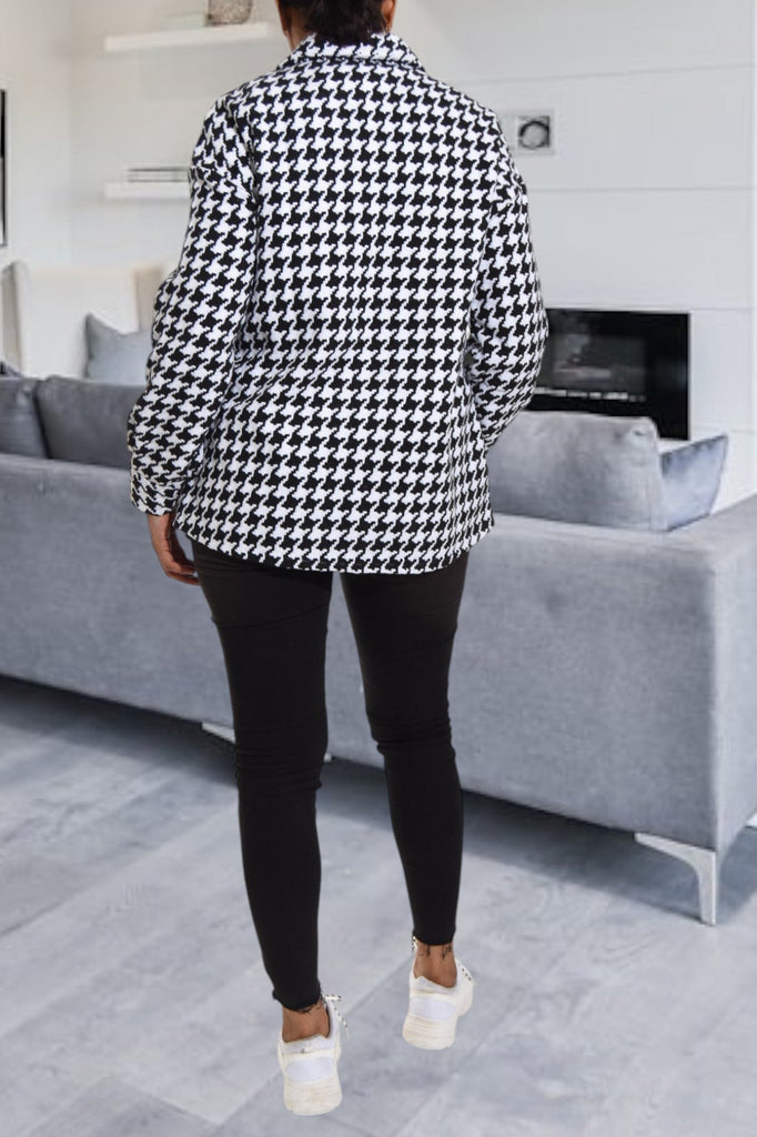 Ladies Houndstooth Pattern Blazer - StylePhase SA