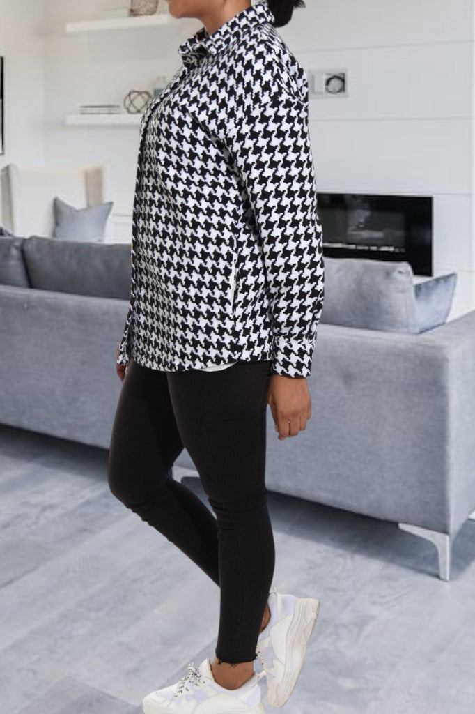 Ladies Houndstooth Pattern Blazer - StylePhase SA