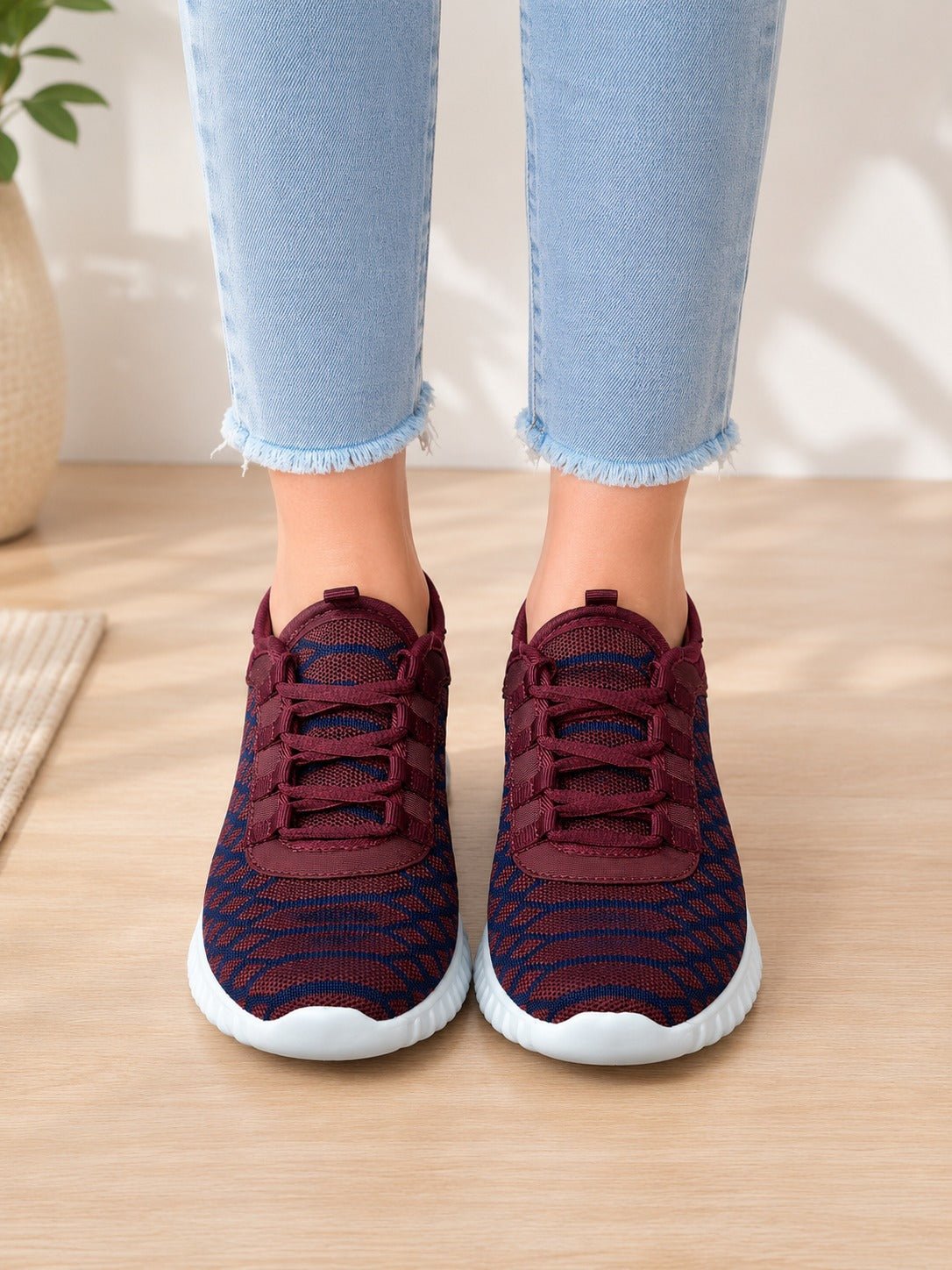 Ladies Jaymee Burgundy Sneaker - StylePhase SA