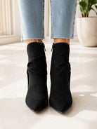 Ladies Karolina Black Detail Stiletto Heel Ankle Boots - StylePhase SA