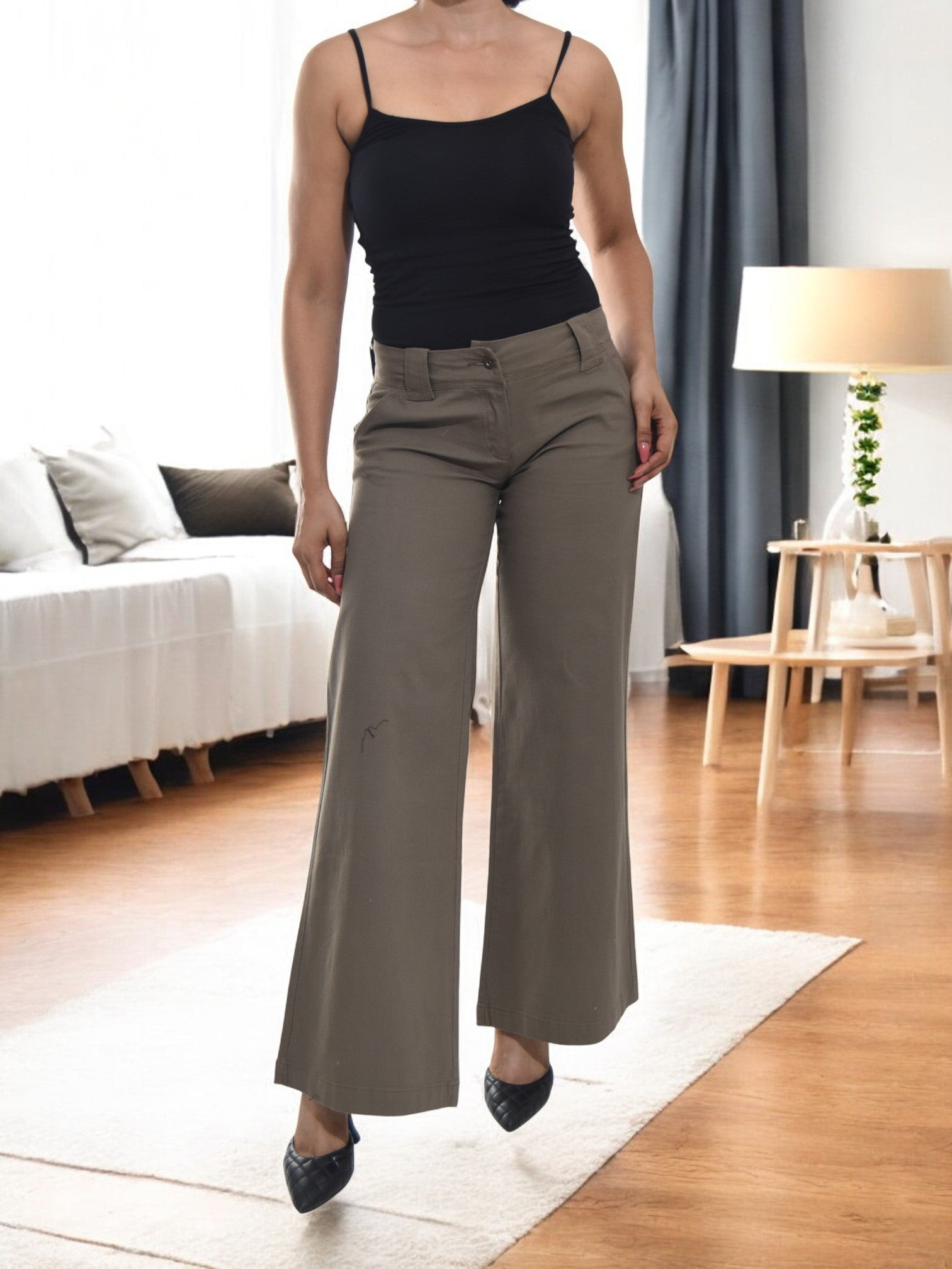 Ladies Khaki Bootleg Jeans - StylePhase SA