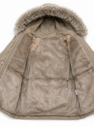 Ladies Khaki Faux Fur Trim Hoody Jacket - StylePhase SA