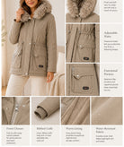 Ladies Khaki Faux Fur Trim Hoody Jacket - StylePhase SA