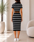 Ladies Knit Black And White Co-ord Set - StylePhase SA