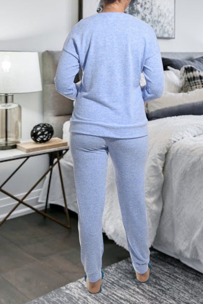 Ladies Knit Printed Pyjama Set - All You Need Is Love - StylePhase SA