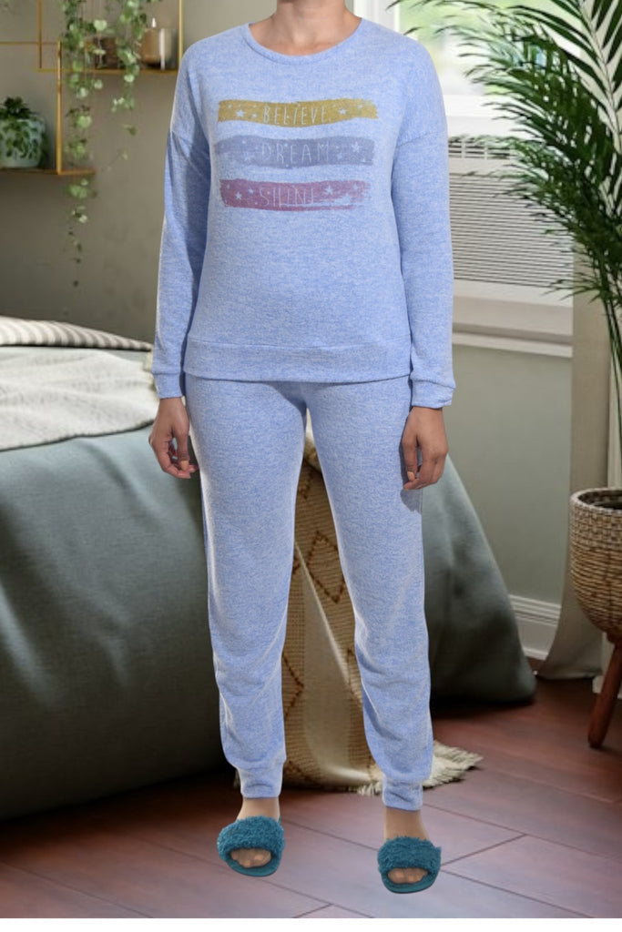 Ladies Knit Printed Pyjama Set - Colour Stripes - StylePhase SA