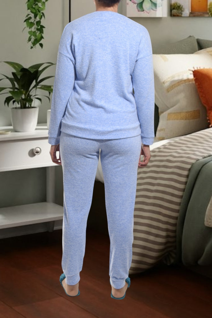 Ladies Knit Printed Pyjama Set - Heart - StylePhase SA