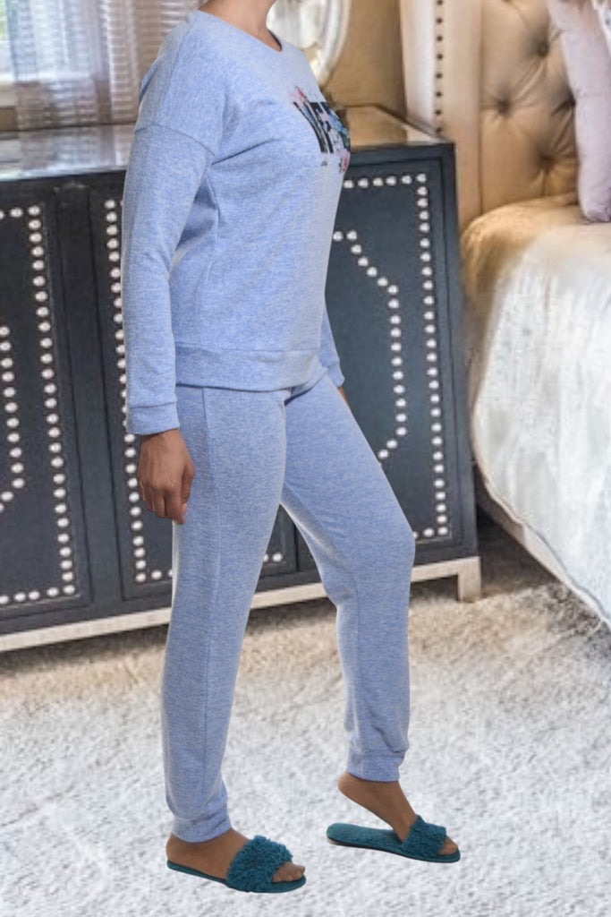 Ladies Knit Printed Pyjama Set - Life - StylePhase SA