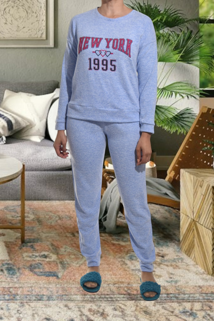 Ladies Knit Printed Pyjama Set - New York - StylePhase SA