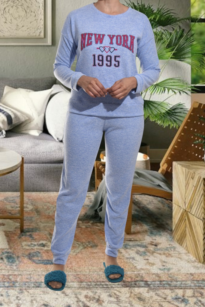 Ladies Knit Printed Pyjama Set - New York - StylePhase SA