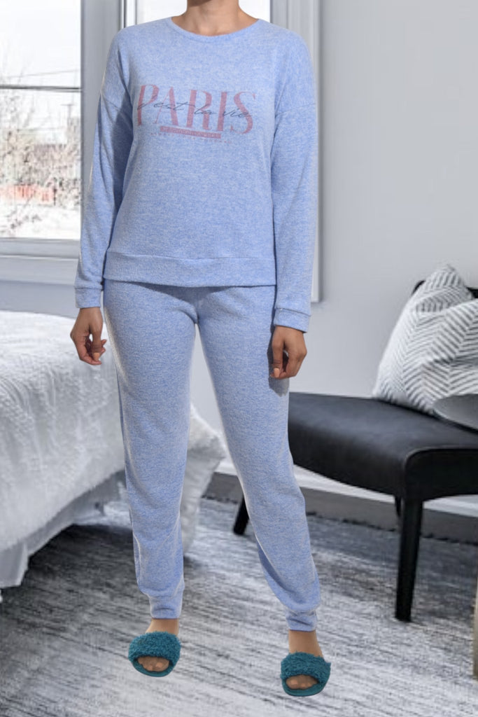Ladies Knit Printed Pyjama Set - Paris - StylePhase SA