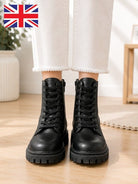 Ladies Lace Black Boots - StylePhase SA