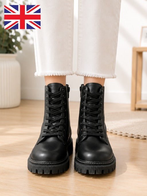 Ladies Lace Black Boots - StylePhase SA