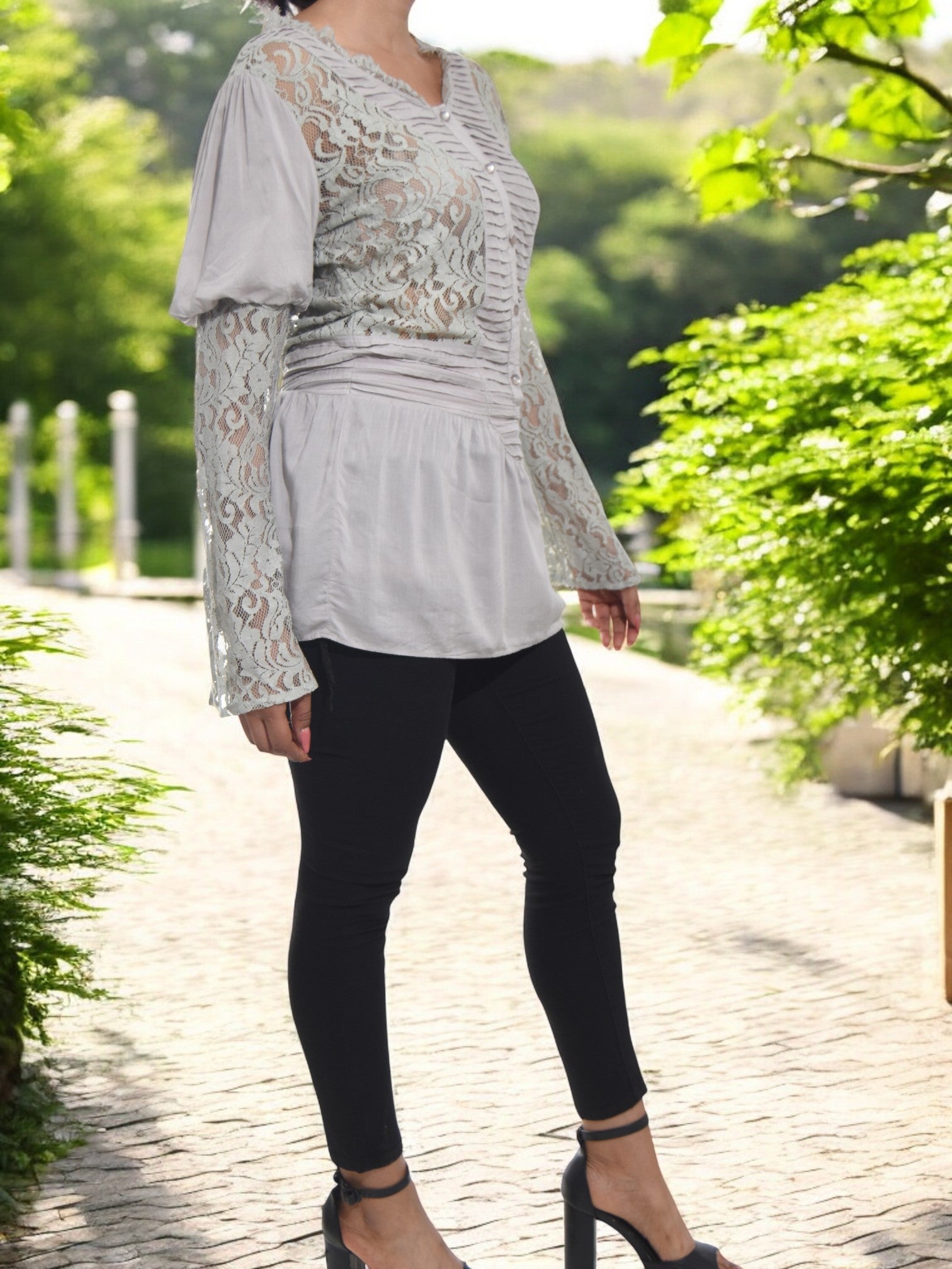 Ladies Lace Grey Top - StylePhase SA