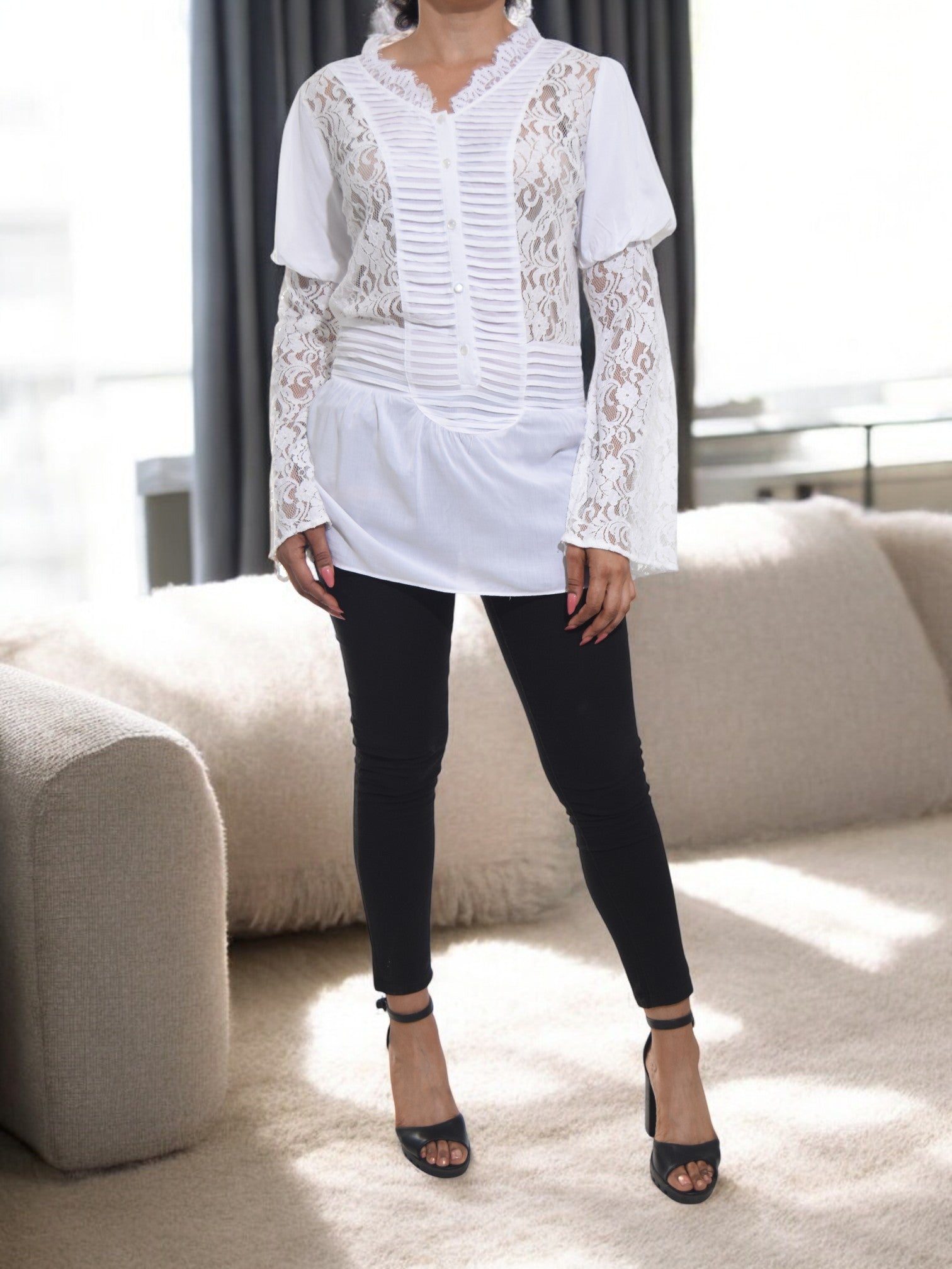 Ladies Lace White Top - StylePhase SA