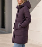 Ladies Large Patch Pocket Dark Brown Chocolate Puffer Jacket - StylePhase SA