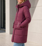 Ladies Large Patch Pocket Maroon Puffer Jacket - StylePhase SA