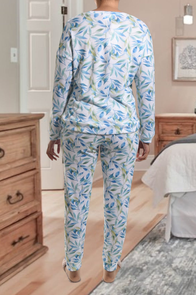 Ladies Leaf Print Pj Set - StylePhase SA