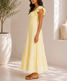 Ladies Lemon Ruche Tiered Dress - StylePhase SA