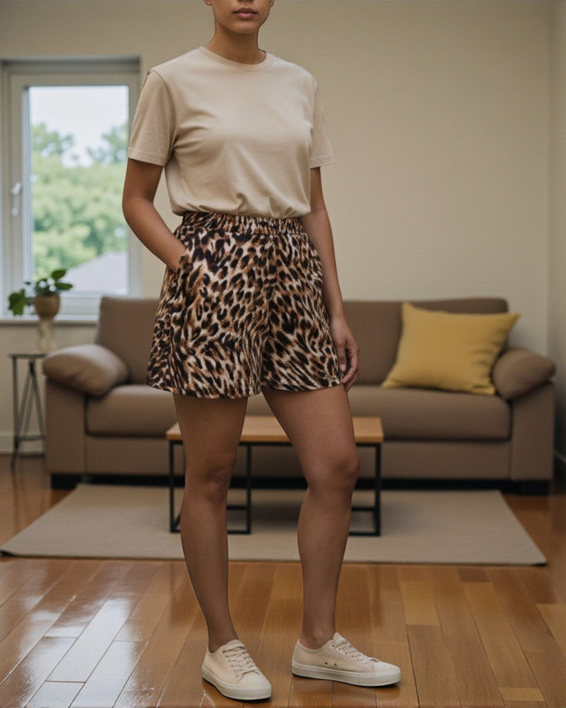 Ladies Leopard Print Pocket Shorts - StylePhase SA