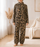 Ladies Leopard Print Zip Pj Set - StylePhase SA