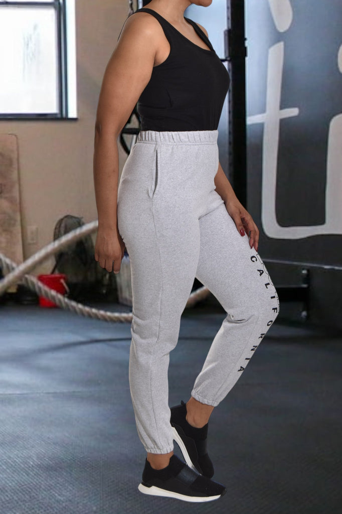 Ladies Letter Graphic Grey Track Pants - StylePhase SA