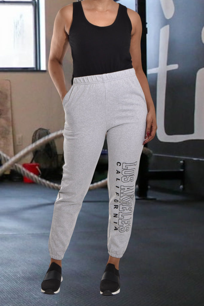 Ladies Letter Graphic Grey Track Pants - StylePhase SA