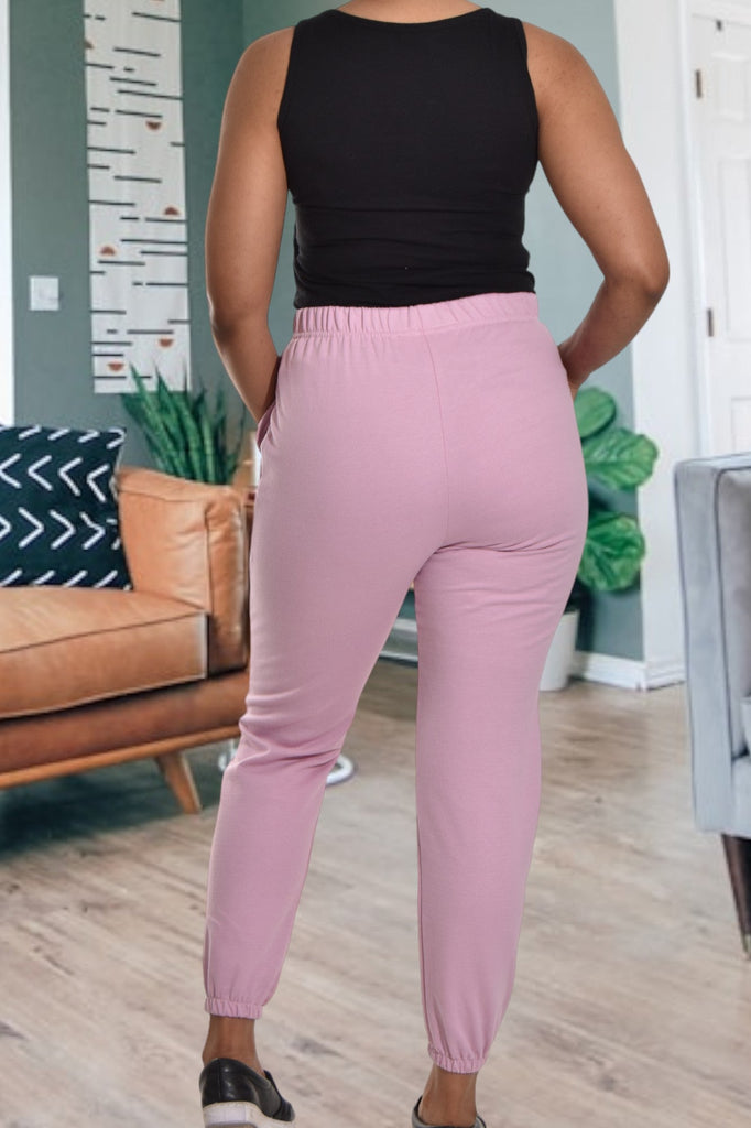 Ladies Letter Graphic Light Mauve Track Pants - StylePhase SA