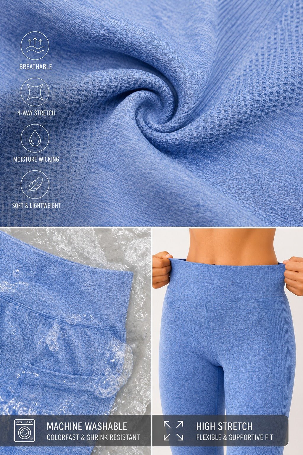 Ladies Light Blue Activewear Tights - StylePhase SA