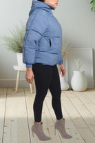 Ladies Light Blue Hooded Puffer Jacket - StylePhase SA