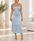 Ladies Light Blue Satin Slip Dress - StylePhase SA