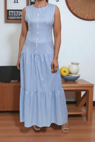 Ladies Light Blue Stripe Dress - StylePhase SA