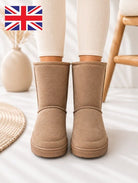 Ladies Light Brown Ankle Warm Shoes - StylePhase SA