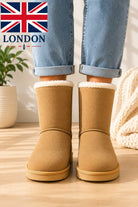 Ladies Light Brown Bow Boots - StylePhase SA