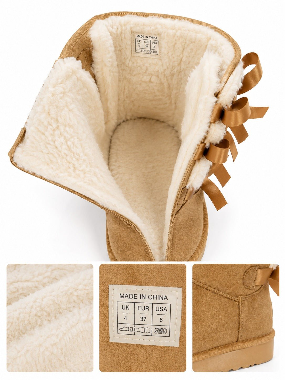Ladies Light Brown Bow Boots - StylePhase SA