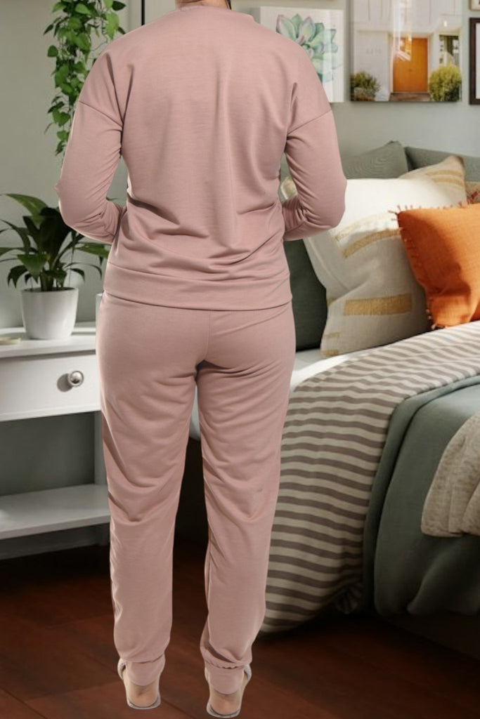 Ladies Light Brown Printed Pj Set - StylePhase SA