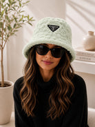 Ladies Light Green Faux Fur Bucket Hat - StylePhase SA