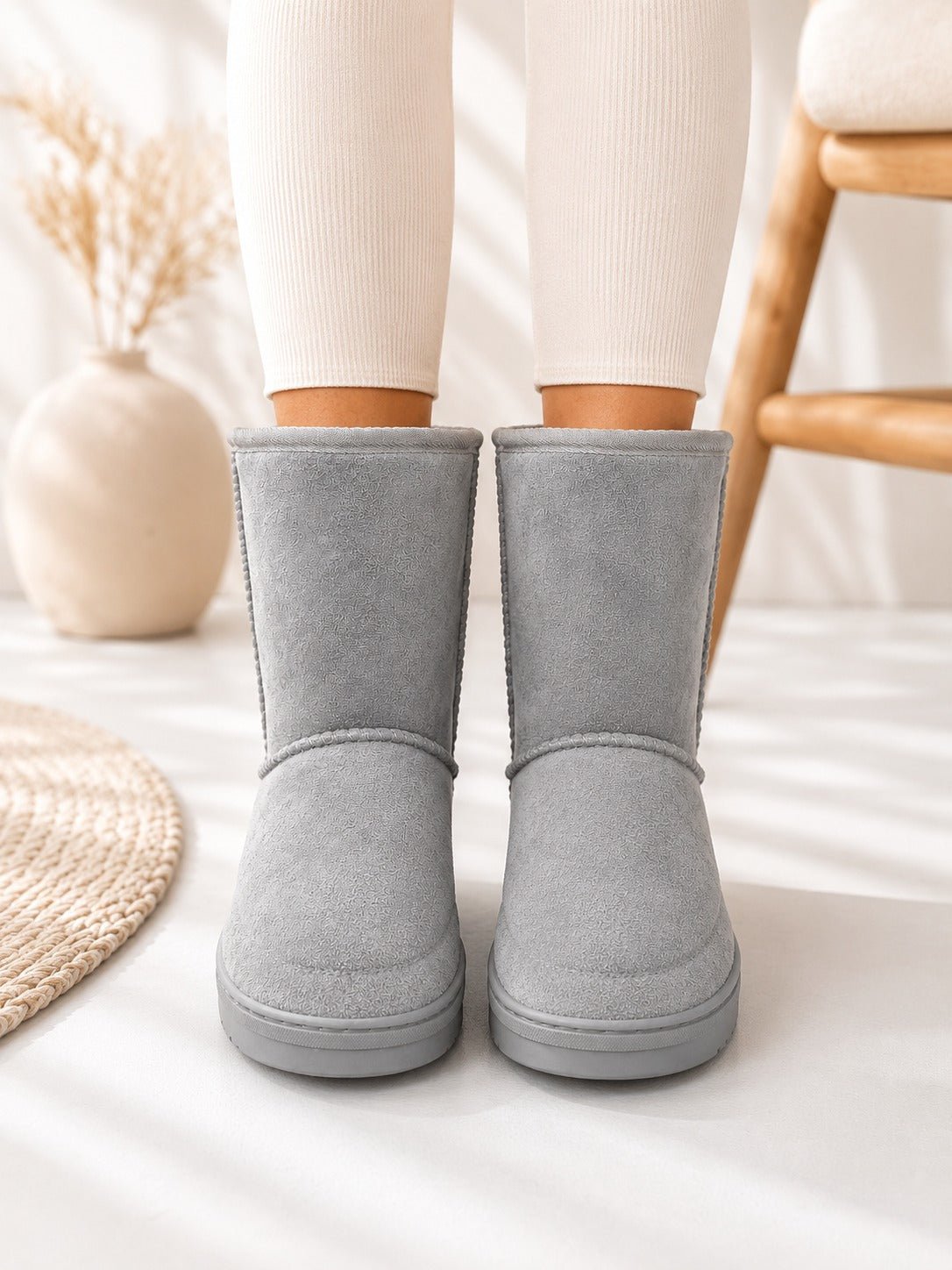 Ladies Light Grey Ankle Warm Shoes - StylePhase SA