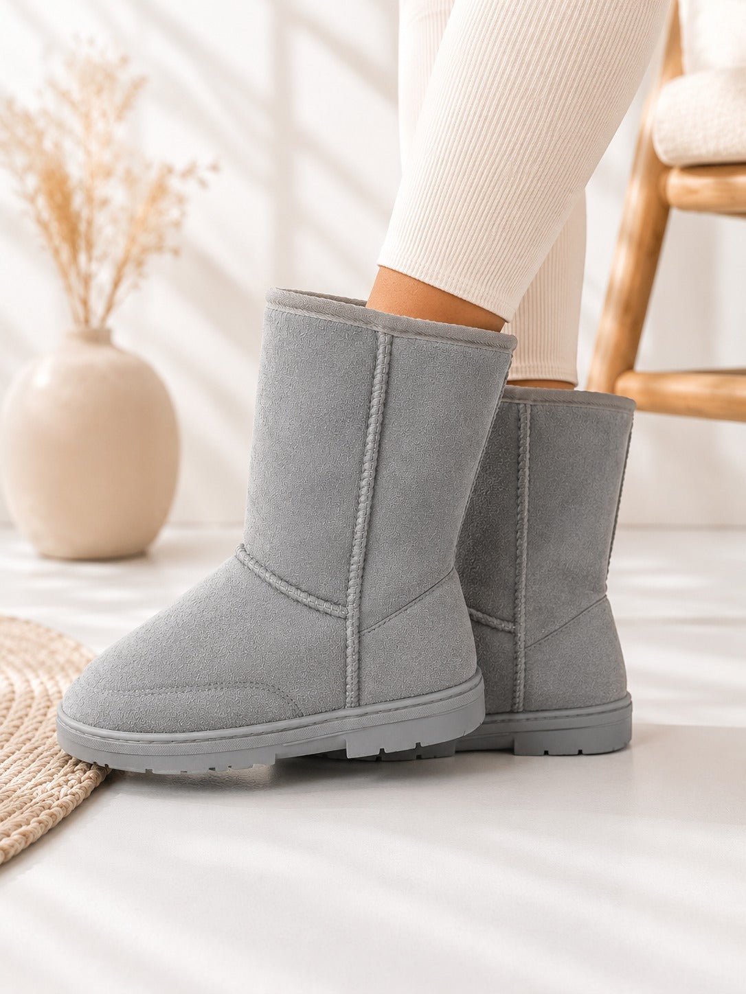 Ladies Light Grey Ankle Warm Shoes - StylePhase SA